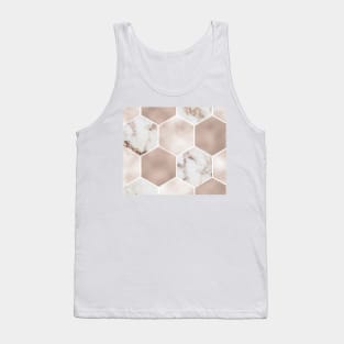 Artico marble rose gold pearl hexagons Tank Top